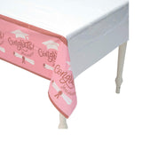 Pink Congrats Grad Rectangle Disposable Plastic Tablecloth 54" x 108"