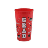 6 3/4" 32 oz. Bright Red Grad Reusable Plastic Tumblers 12 Ct.