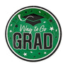 7 1/4" Green Way to Go Grad Disposable Paper Dessert Plates 25 Ct.