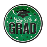 7 1/4" Yellow Way to Go Grad Disposable Paper Dessert Plates 25 Ct.