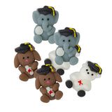 2 3/4" Mini Graduation Bear, Elephant & Puppy Mochi Squishies 12 Pc.