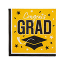 Servilletas de papel para almuerzo "Congrats Grad" de 6.5 pulgadas, paquete a granel de 50 unidades, suministros para fiesta de graduación.