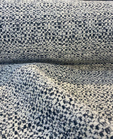 Sandy Domino Soft Chenille Fabric - Beige Off White With Black Domino Pattern, 56" Width (1 Yard)