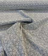 Sandy Domino Soft Chenille Fabric - Beige Off White With Black Domino Pattern, 56" Width (1 Yard)