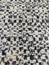 Sandy Domino Soft Chenille Fabric - Beige Off White With Black Domino Pattern, 56" Width (1 Yard)