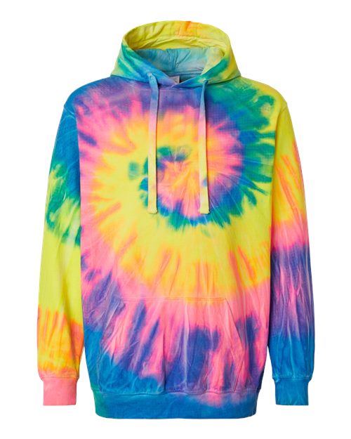 Multi-Color Spiral Tie-Dyed Hooded Sweatshirt