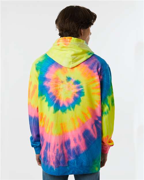 Multi-Color Spiral Tie-Dyed Hooded Sweatshirt