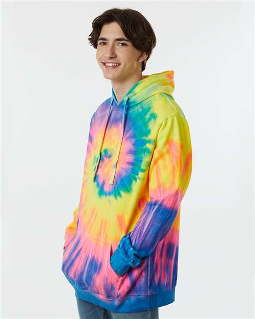 Multi-Color Spiral Tie-Dyed Hooded Sweatshirt