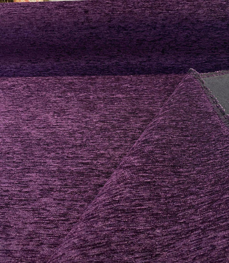 Purple Heavy Chenille Backed Solid Upholstery Fabric - Purple Solid, 56" Width (1 Yard)