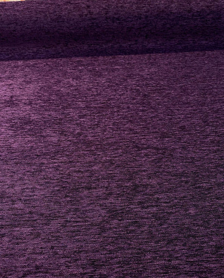 Purple Heavy Chenille Backed Solid Upholstery Fabric - Purple Solid, 56" Width (1 Yard)