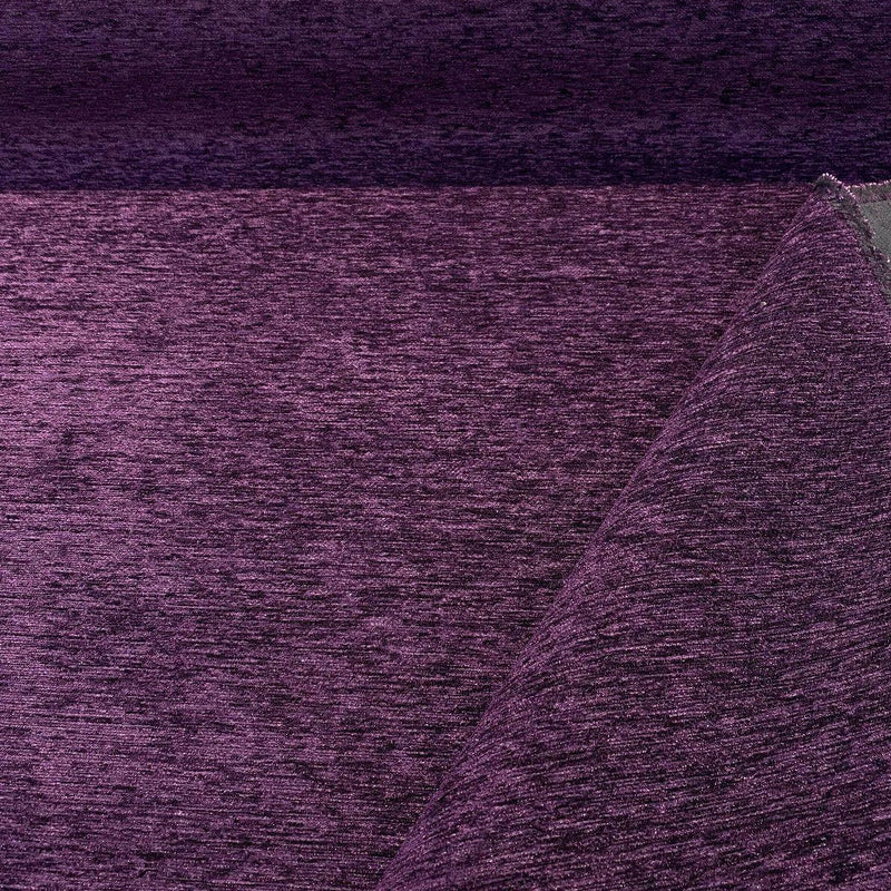 Purple Heavy Chenille Backed Solid Upholstery Fabric - Purple Solid, 56" Width (1 Yard)