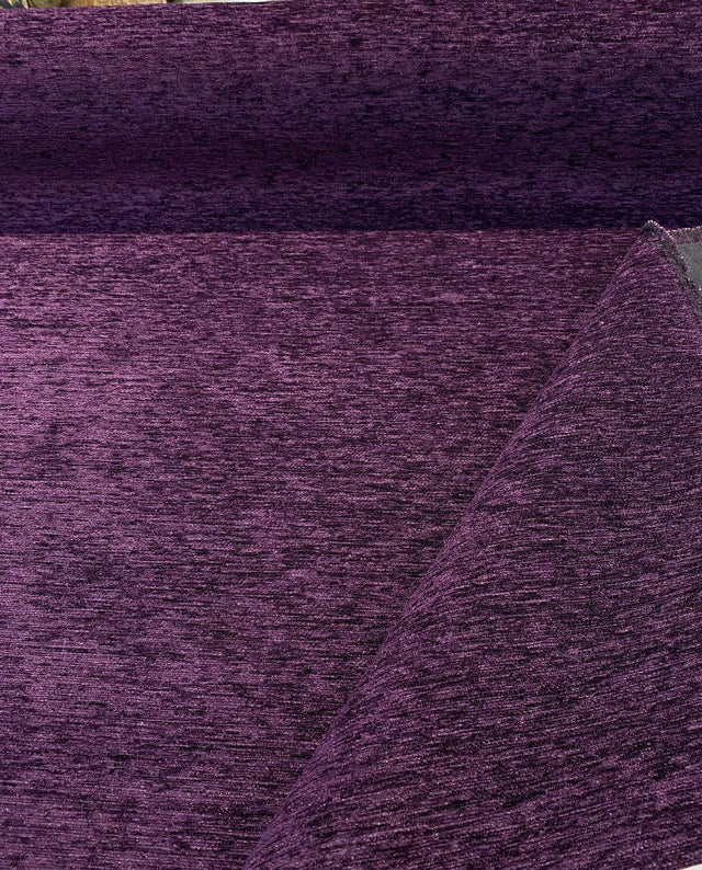 Purple Heavy Chenille Backed Solid Upholstery Fabric - Purple Solid, 56" Width (1 Yard)