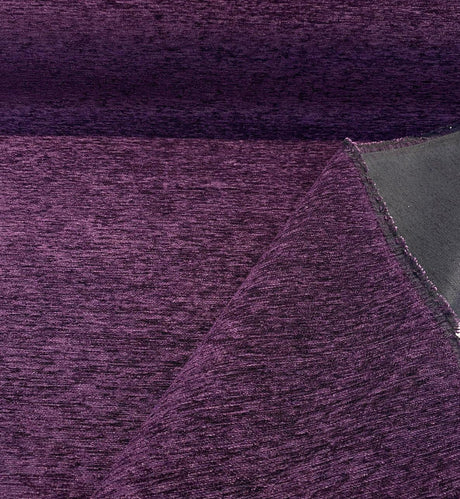 Purple Heavy Chenille Backed Solid Upholstery Fabric - Purple Solid, 56" Width (1 Yard)