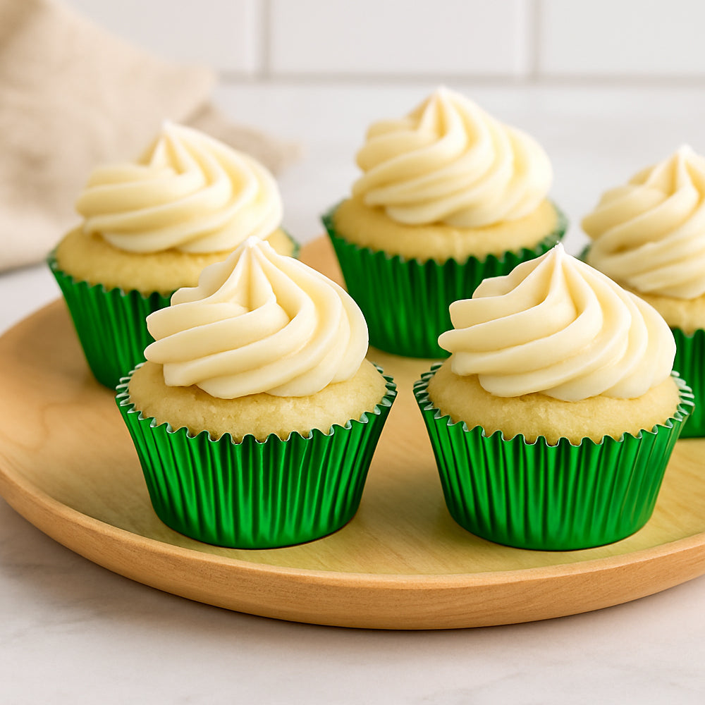 O'Creme Green Mini Foil Cupcake Liners, 1.25" Diameter - Pack of 500
