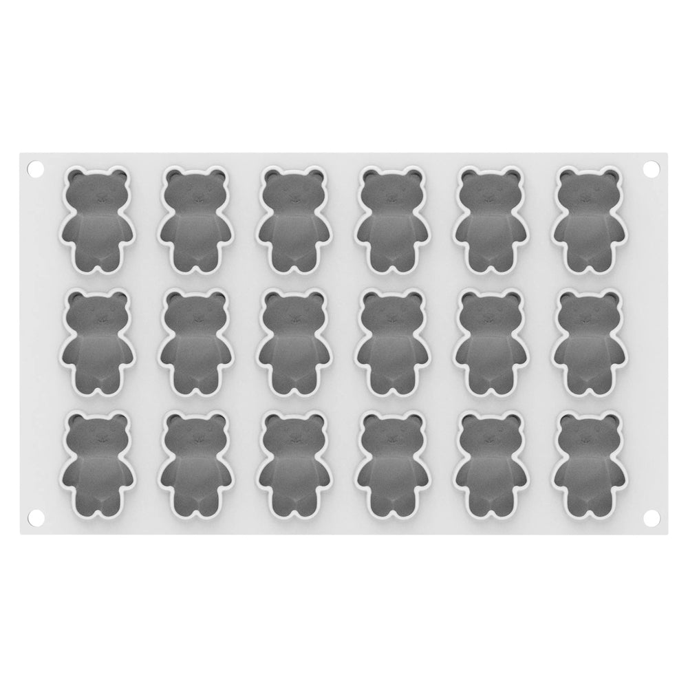 Silikomart TEDDYXS20 Silicone Teddy Bear Mold, 18 Cavities