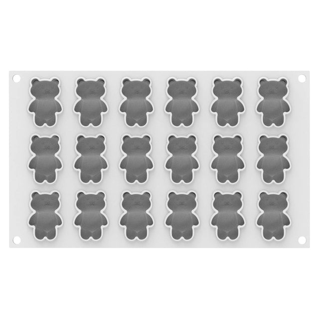 Silikomart TEDDYXS20 Silicone Teddy Bear Mold, 18 Cavities