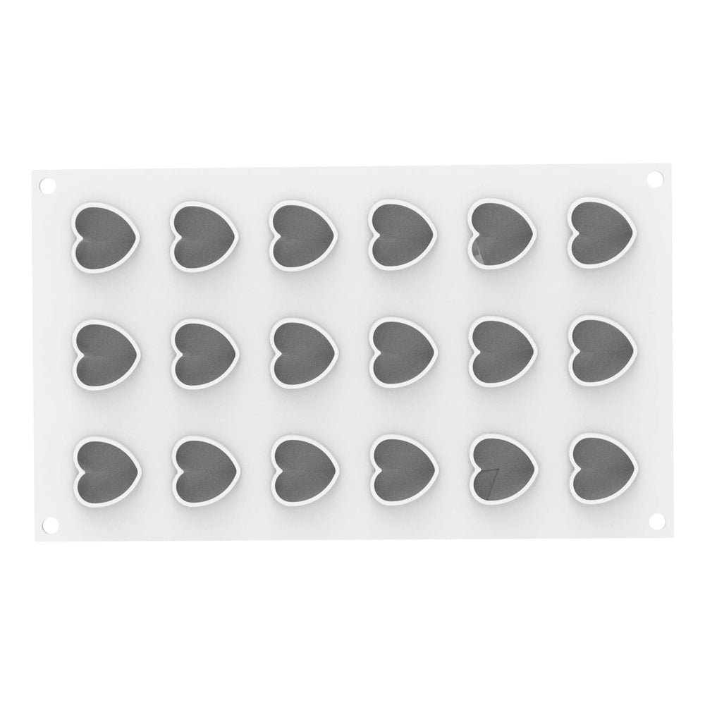Silikomart CUORE XS 13 Silicone Heart Mold, 18 Cavities