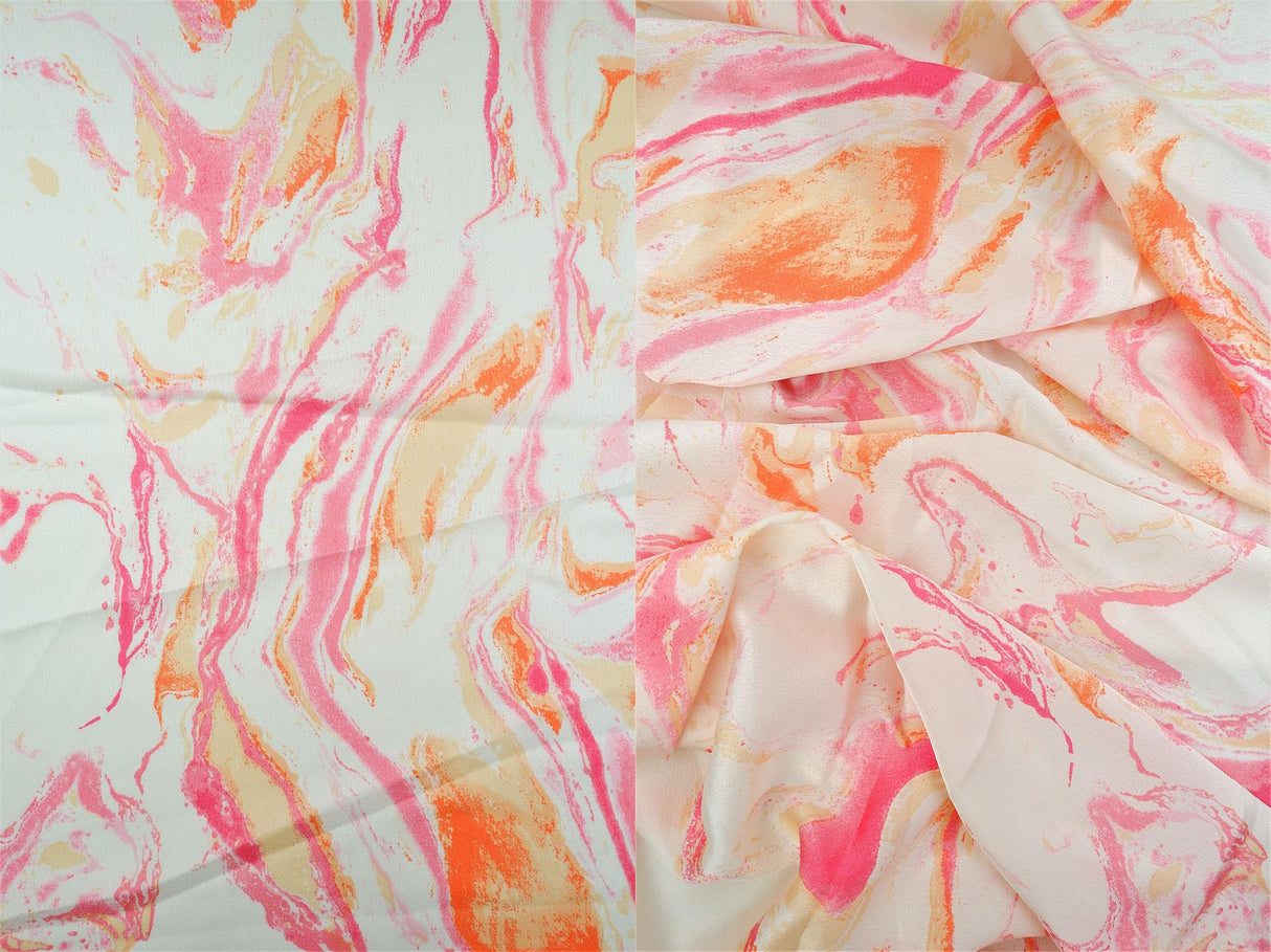 Bubble Satin Marble Print Fabric