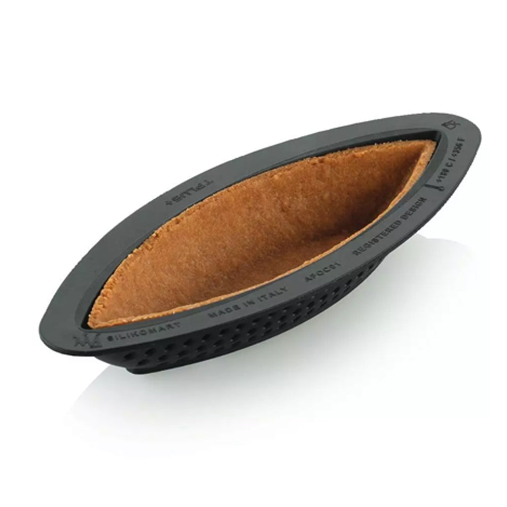 Silikomart 3D Oval Tarte Ring, 4.7" x 1.6" x 0.8"