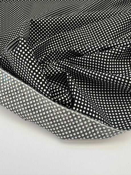 Cotton Poplin Gray Polka Dot