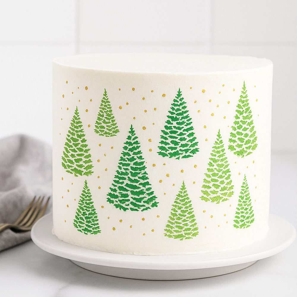 O'Creme Christmas Tree Cake Decorating Stencil