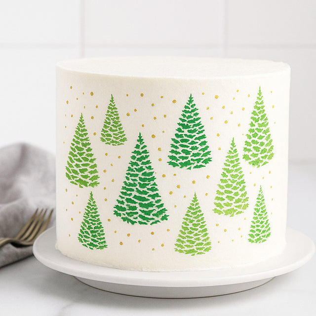 O'Creme Christmas Tree Cake Decorating Stencil