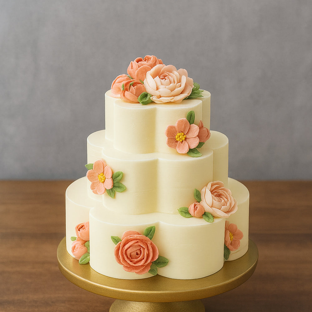 O'Creme Polystyrene Petal Cake Dummy, 8" Dia. x 3" High