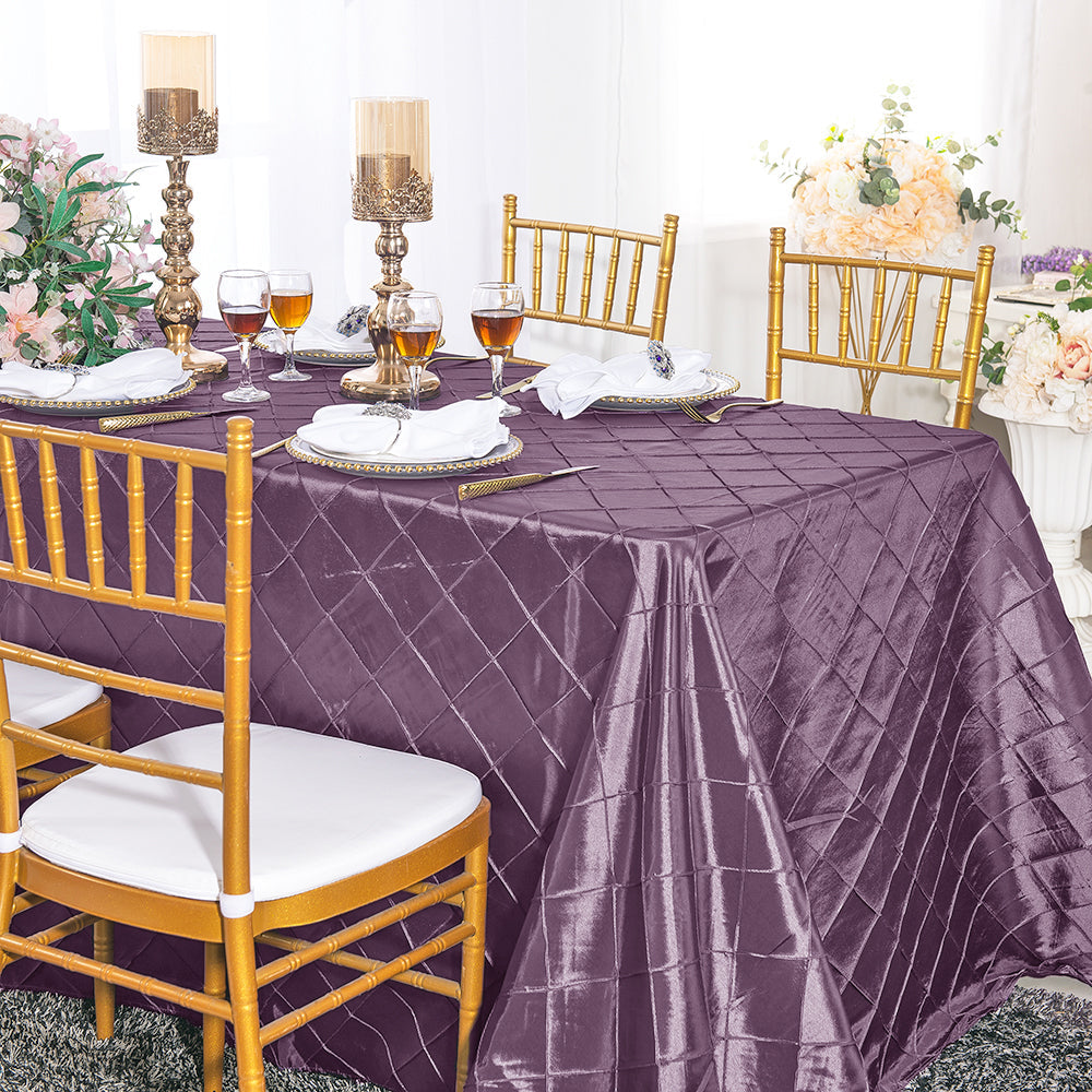 Rectangular Pintuck Taffeta Tablecloth 90x156 Wisteria