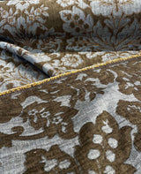 Elagrace Bronze Floral Damask Chenille Fabric - Bronze Floral Damask, 56" Width (By The Yard)