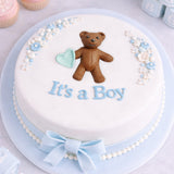 O'Creme Gumpaste Teddy Bear with Blue Heart, Set of 12