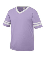 V-Neck Jersey with Striped Sleeves