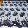 Beaded & Corded Lace Fabric - Embroidered 100 Percent Polyester Net Mesh, Navy/Black, 54" Width (1 Yard)