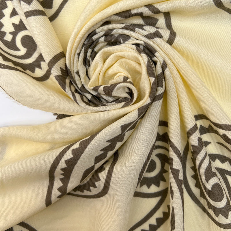 Polyamide Twill Printed Yellow Beige Fabric