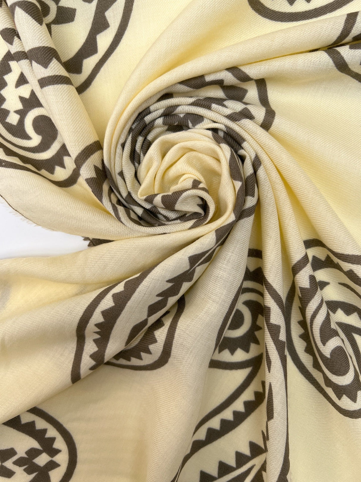 Polyamide Twill Printed Yellow Beige Fabric