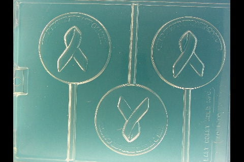 Help Fight Breast Cancer Ribbon Pop Chocolate Mold - ECAO1490