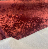 Velvet Lush Polyester Fabric - Tawny Maroon Lush Pattern, 56" Width (1 Yard)