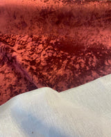 Velvet Lush Polyester Fabric - Tawny Maroon Lush Pattern, 56" Width (1 Yard)