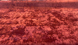 Velvet Lush Polyester Fabric - Tawny Maroon Lush Pattern, 56" Width (1 Yard)