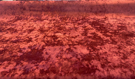Velvet Lush Polyester Fabric - Tawny Maroon Lush Pattern, 56" Width (1 Yard)