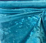 Velvet Lush Polyester Fabric - Prussian Green, Lush Pattern, 56" Width (By The Yard)