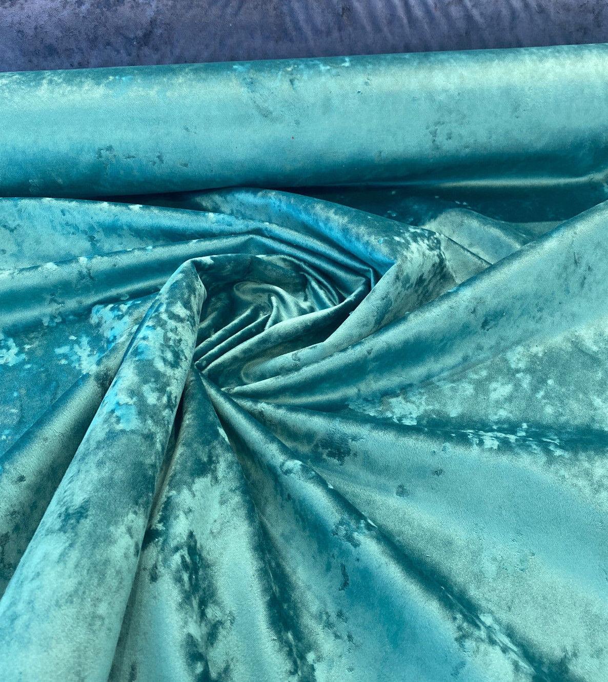 Velvet Lush Polyester Fabric - Prussian Green, Lush Pattern, 56" Width (By The Yard)