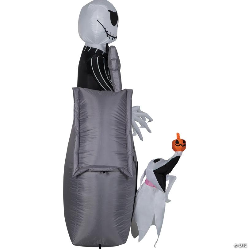 60" Blow Up Inflatable Nightmare Before Christmas Jack Skellington & Zero with House Outdoor Halloween Yard Decoration