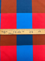 Polyamide Checked Fabric Red Brown Blue