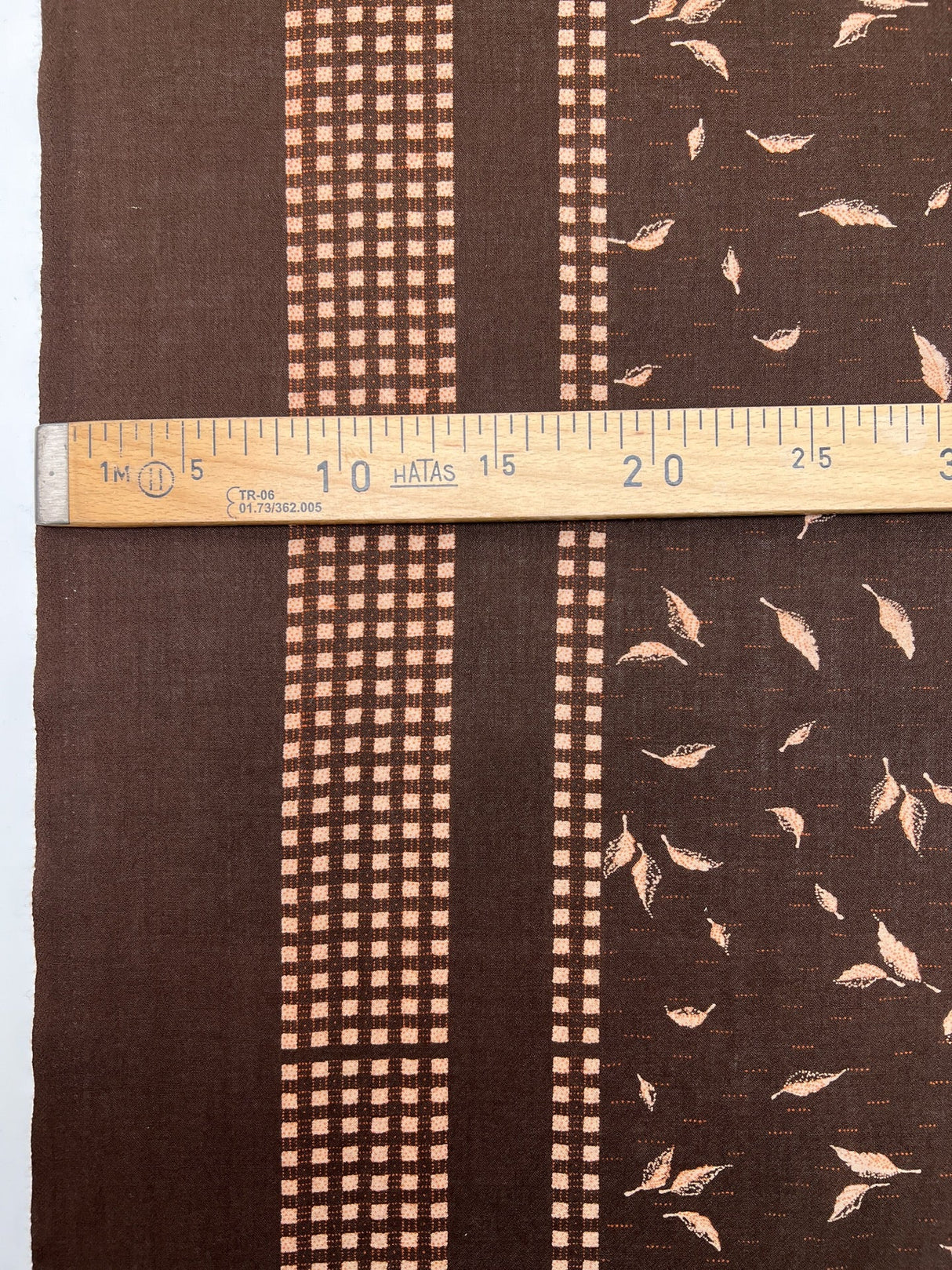 Italian Wool Floral Fabric Brown Beige