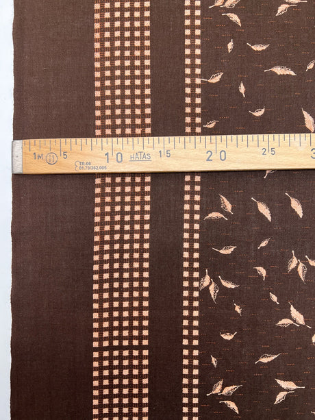 Italian Wool Floral Fabric Brown Beige