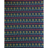Abimbola Stretch Cotton Satin Fabric - Navy, Orange, Marigold, Beige African Print, 58" Width (1 Yard)
