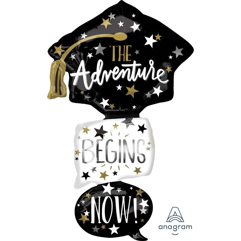 Graduation Foil Balloon 61 Inch Grad Cap Bubbles