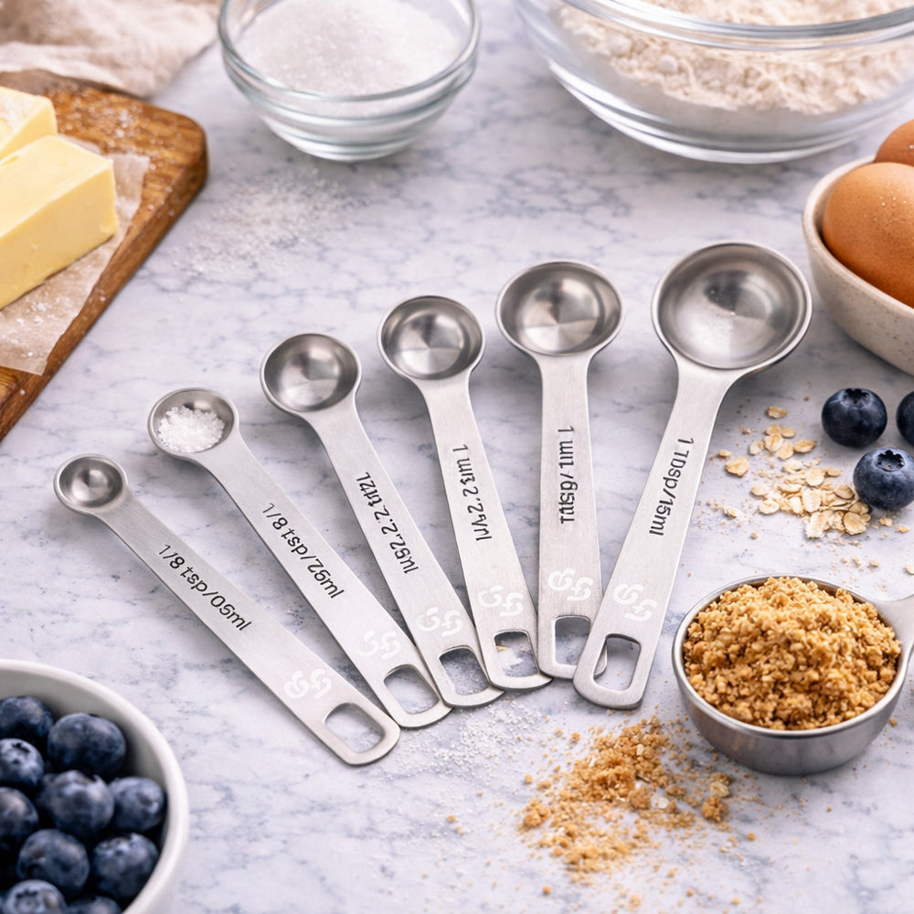 Fat Daddio's Stainless Steel Measuring Spoons, Set of 6