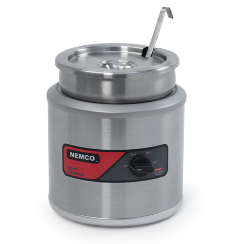 Nemco 6102A-ICL 7 Qt. Round Cooker/Warmer with Inset, Cover, and Ladle
