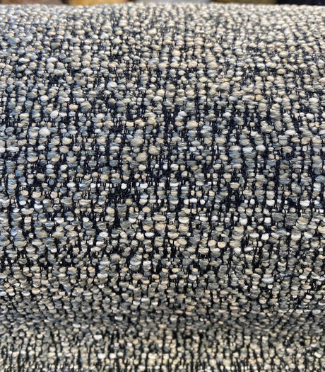 Pen Pal Pebble Latex Backed Tweed Chenille Upholstery Fabric - Gray With Beige And Black, 56" Width (1 Yard)